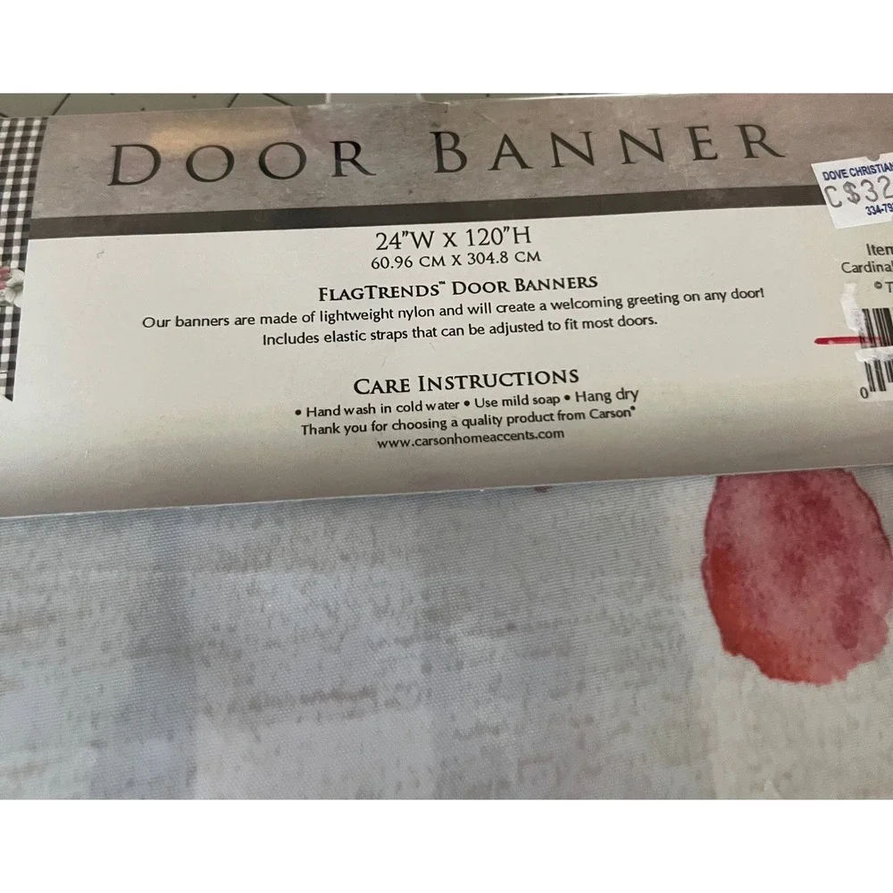 Flagtrends‎ by Carson Door Banner Bless This Home Cardinal Floral Buffalo Check